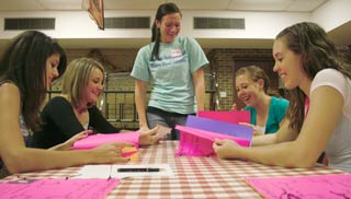 Gamma Chis at ice cream social 