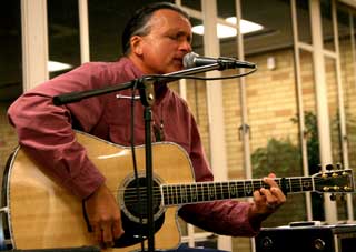 Native American musician performs 