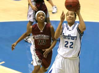 Women's BBall: Sims finds role model, fits into system 