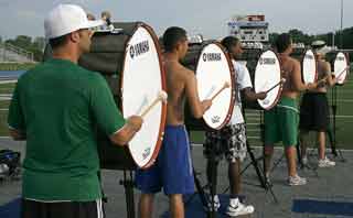 Cavaliers drums beat in harmony 