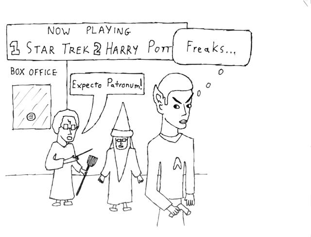 Editorial Cartoon: Harry Potter vs. Star Trek 