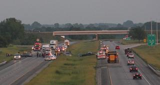 Three die in nine-car collision on Interstate 57 