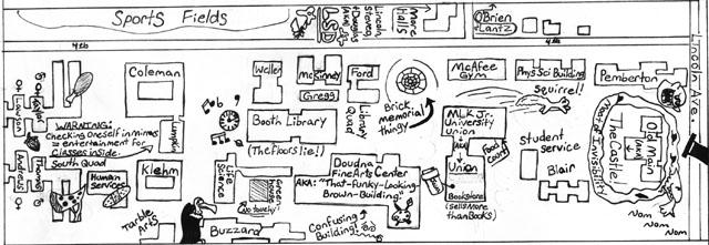 Editorial Cartoon: A real map of campus 