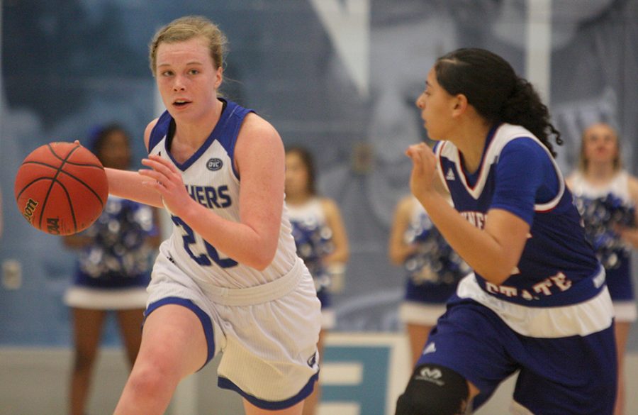 Sophomore Danielle Berry brings the ball up court Jan. 11 in the Panthers’ 66-59 in win in overtime over Tennessee State in Lantz Arena. Eastern hosts Tennessee-Martin Thursday.