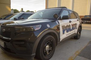 A police car parked in the station lot Sunday evening. An Illinois state task force recently began considering changes to qualified imunity for Illinois law enforcement officers. 