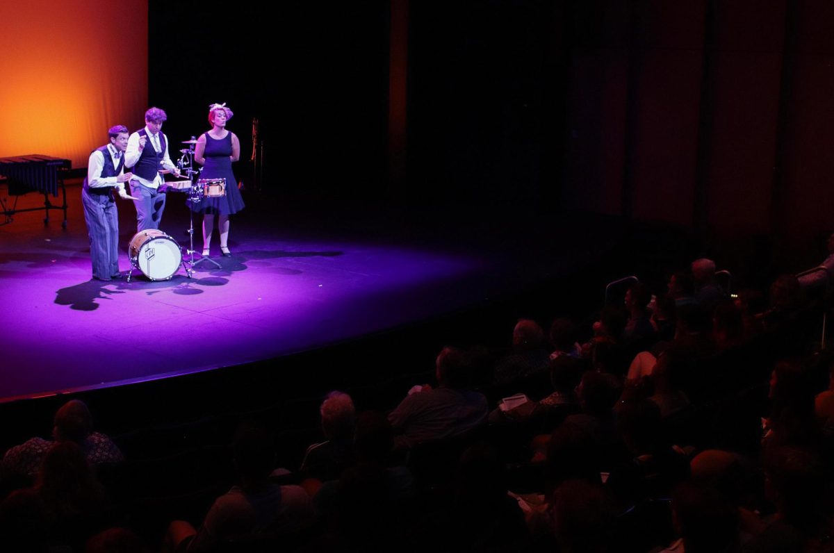 SUBMITTED PHOTO | THE DOUDNA FINE ARTS CENTER
The Fourth Wall performs "Fruit Flies Like a Banana" at The Theatre in the Doudna Fine Arts Center Saturday.