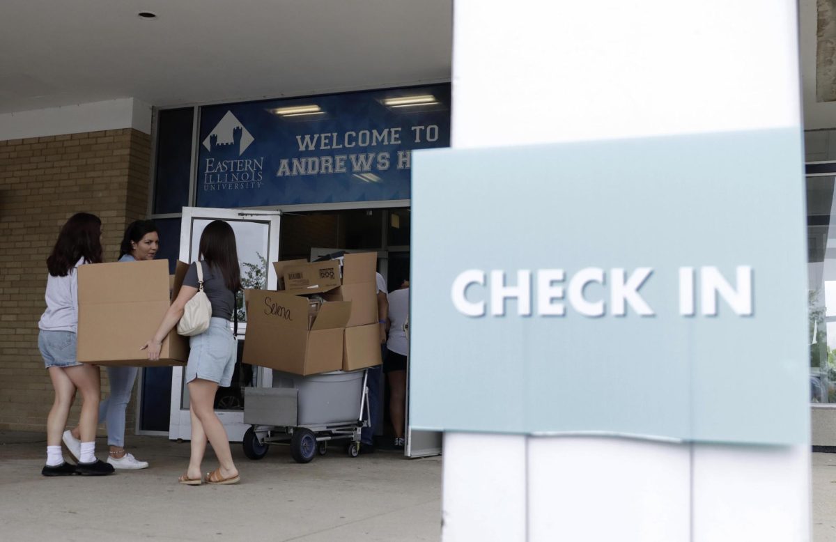 Students pile into Andrews Hall on Move In Day on a rainy Thursday afternoon. Families unloaded vehicles out of the door into the parking lot with the average elevator wait time being around five minutes.  