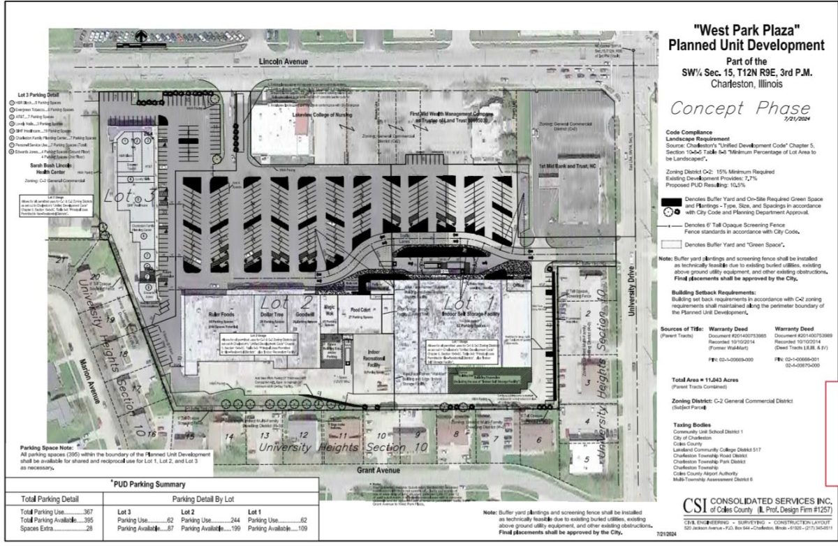 Conceptual renderings of the proposed development in the West Park Plaza on Lincoln Avenue in Charleston.