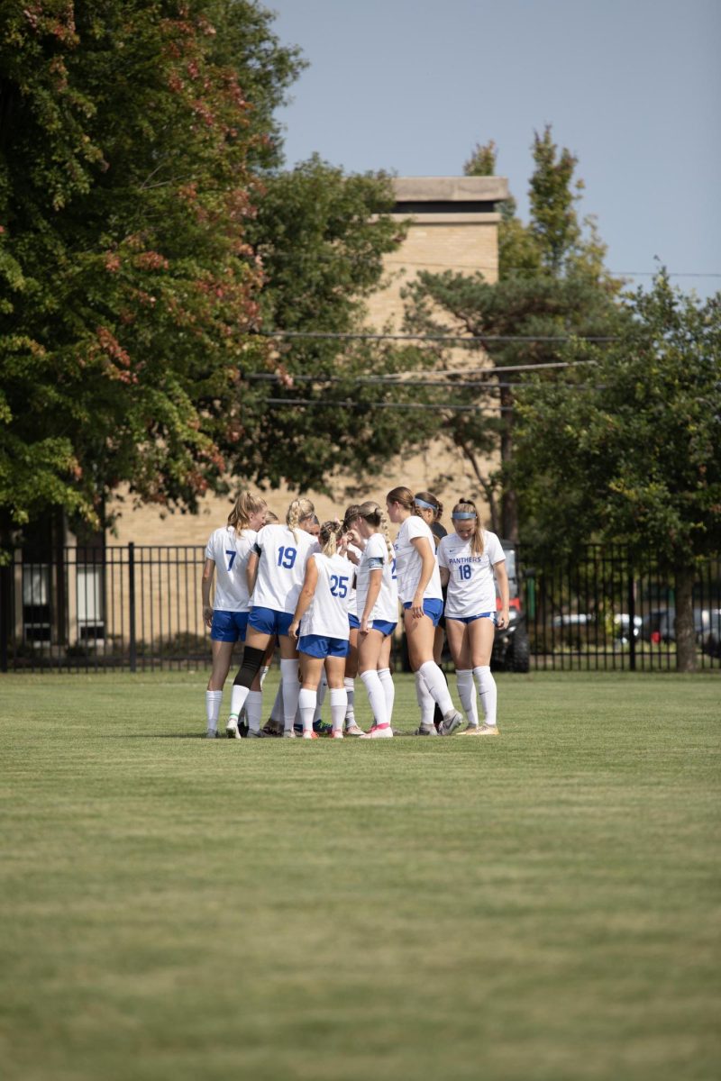 The women soccer team won its game against Valparaiso Thursday evening Aug. 22, 2024. The team started the game with a pep talk. 