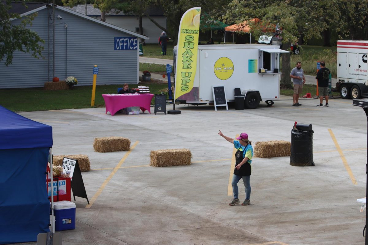 Overview of food stands at Camp New Hope's 50th Anniversary celebration.