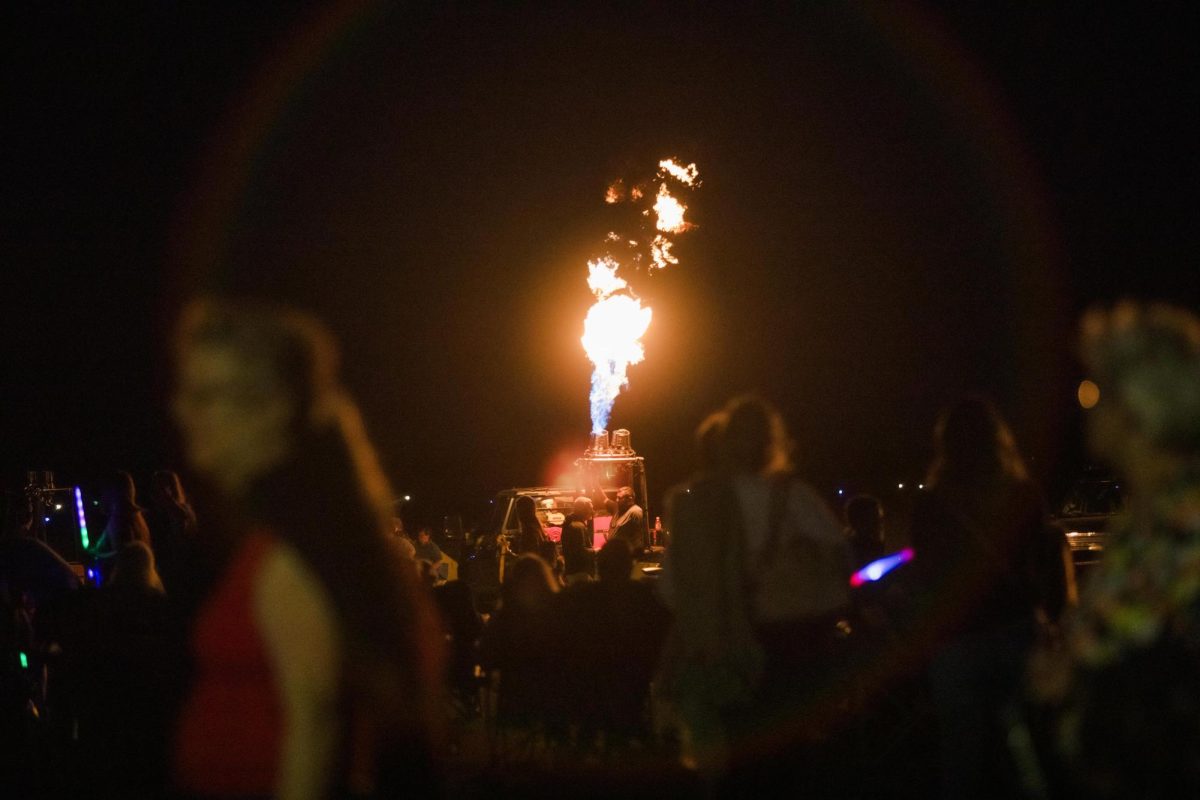 Shelbyville held their annual Balloonfest at the Shelbyville airport on Saturday, Oct. 12, 2024. Pilots of the hot air balloons lit up their balloons on the ground and due to wind they did not have the balloons attached.