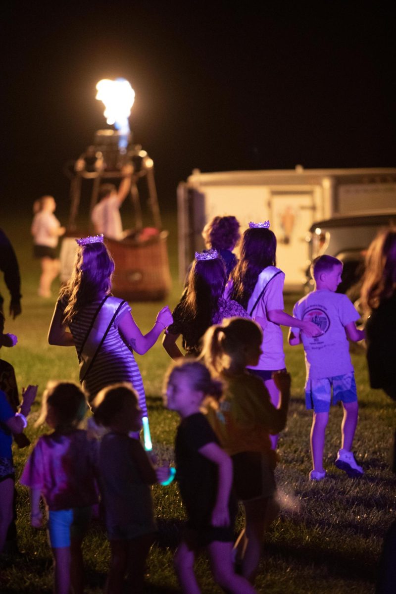 Shelbyville held their Ballonfest at the town's airport on Saturday, Oct 12, 2024. People came to watch the all burn where the Pilots light up their burners continuall for a period of time, kids danced along with music