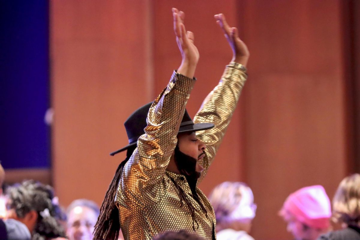 Daéshaun Carrington performed a Bruno Mars routine at the EIU Drag Show on Saturday. The drag show featured professionals as well as student performers. A portion of the proceeds made at the drag show were donated to Prevail, an organization to support domestic violence victims. 