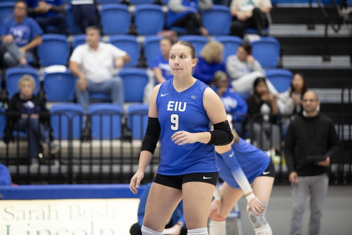 Junior setter Catalina Rochaix, Plays her first match back for unknown reasons and now is back in play with Eastern Illinois University after a month off, during the Eastern Illinois University against Southern Illinois University Evansville, on Tuesday 