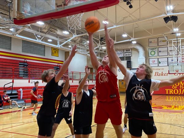 Charleston boys' basketball players scrimmage during an after school practice on Wednesday. Their season begins on Nov. 26.