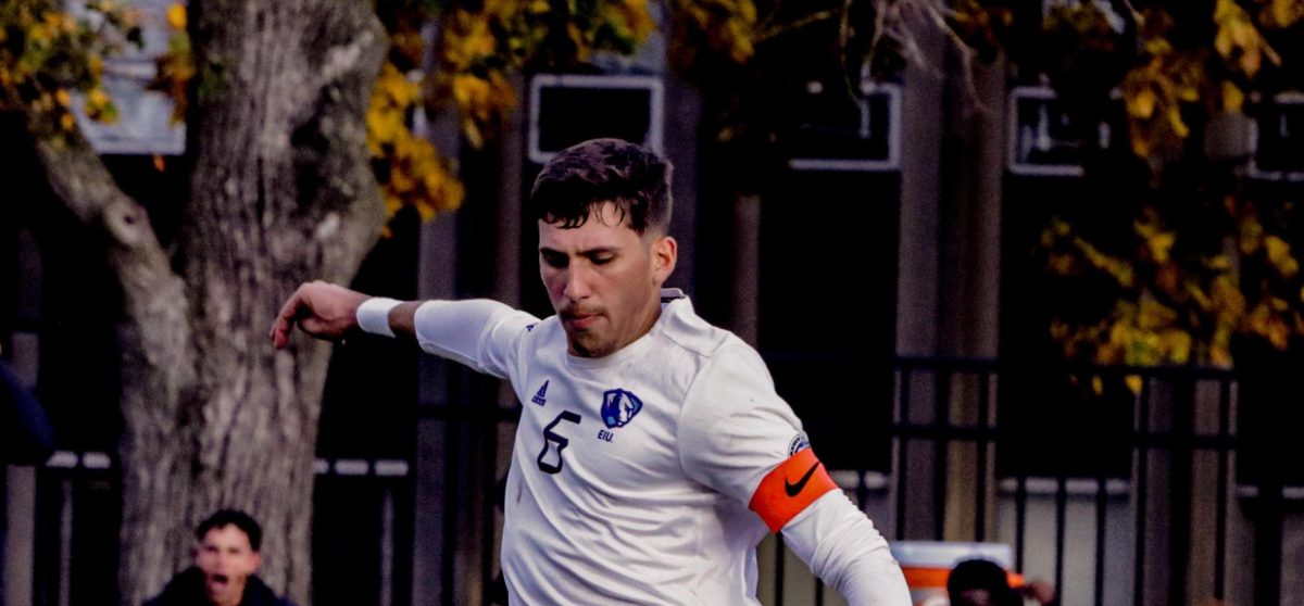 Midfielder Felipe Kerr Lourenco (6) passes the ball during the game against SIUE Sunday.