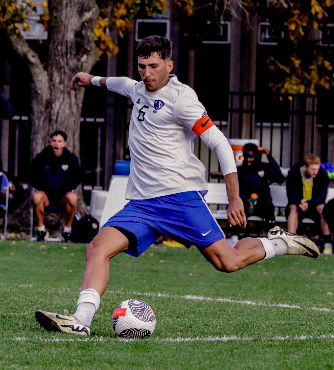 Midfielder Felipe Kerr Lourenco (6) passes the ball during the game against SIUE Sunday.