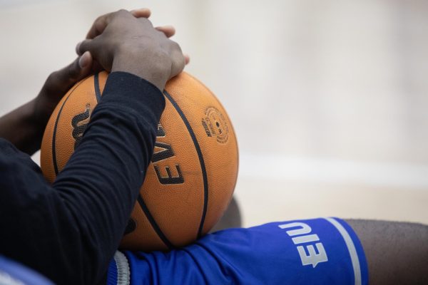Men's basketball practices before the Morehead state game, tomorrow in Groniger Arena, Jan 22,2025. Men's basketball has lost six games in conferences so far this year. on the Eastern Illinois University campus, Charleston Ill.  