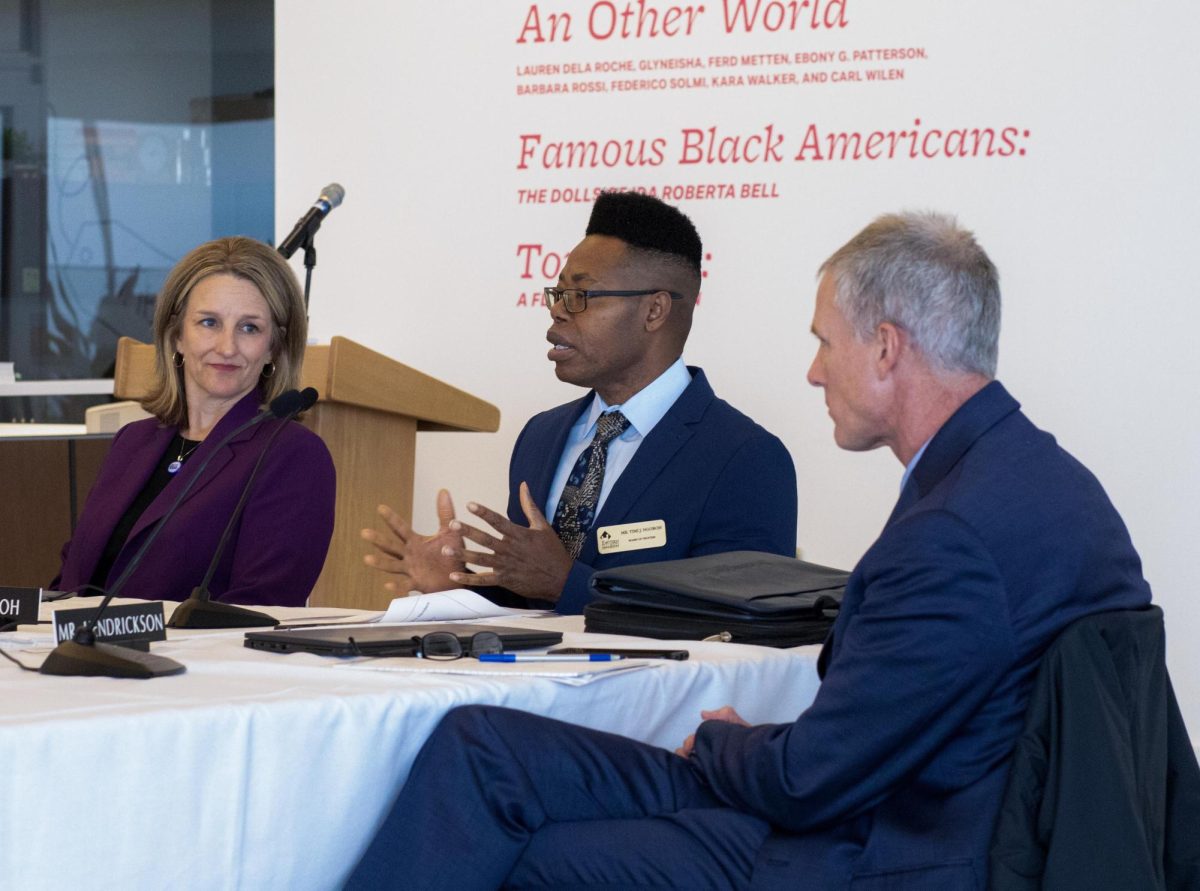 Board of Trustees member Timi Ngoboh talking about Greek life during the first Board of Trustees meeting of the year on Thursday.