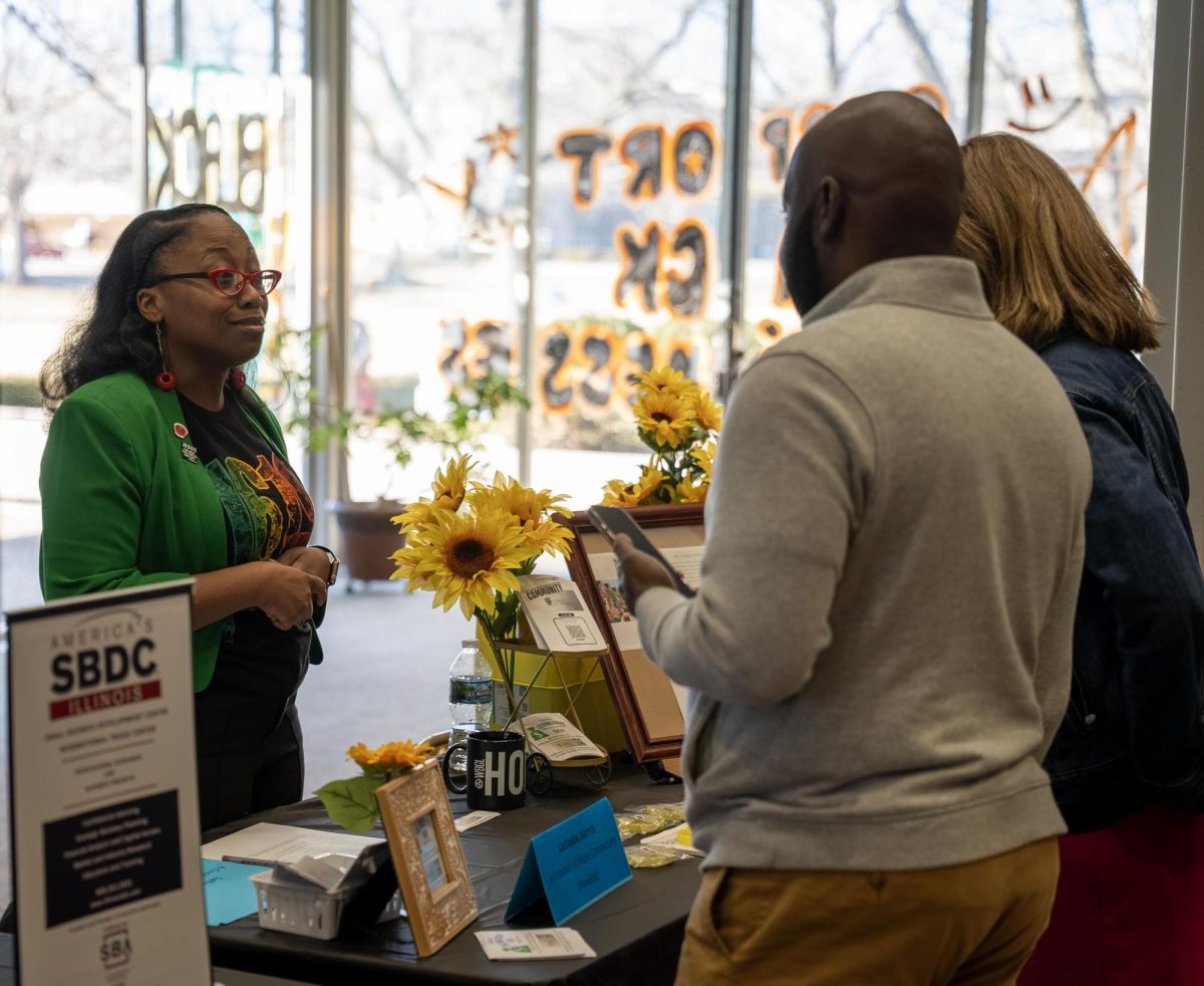 LaTasha Harris, from the Conduct of Hope Community presents her panel at the Black Wall Street event on Thursday at South Quad Commons. 