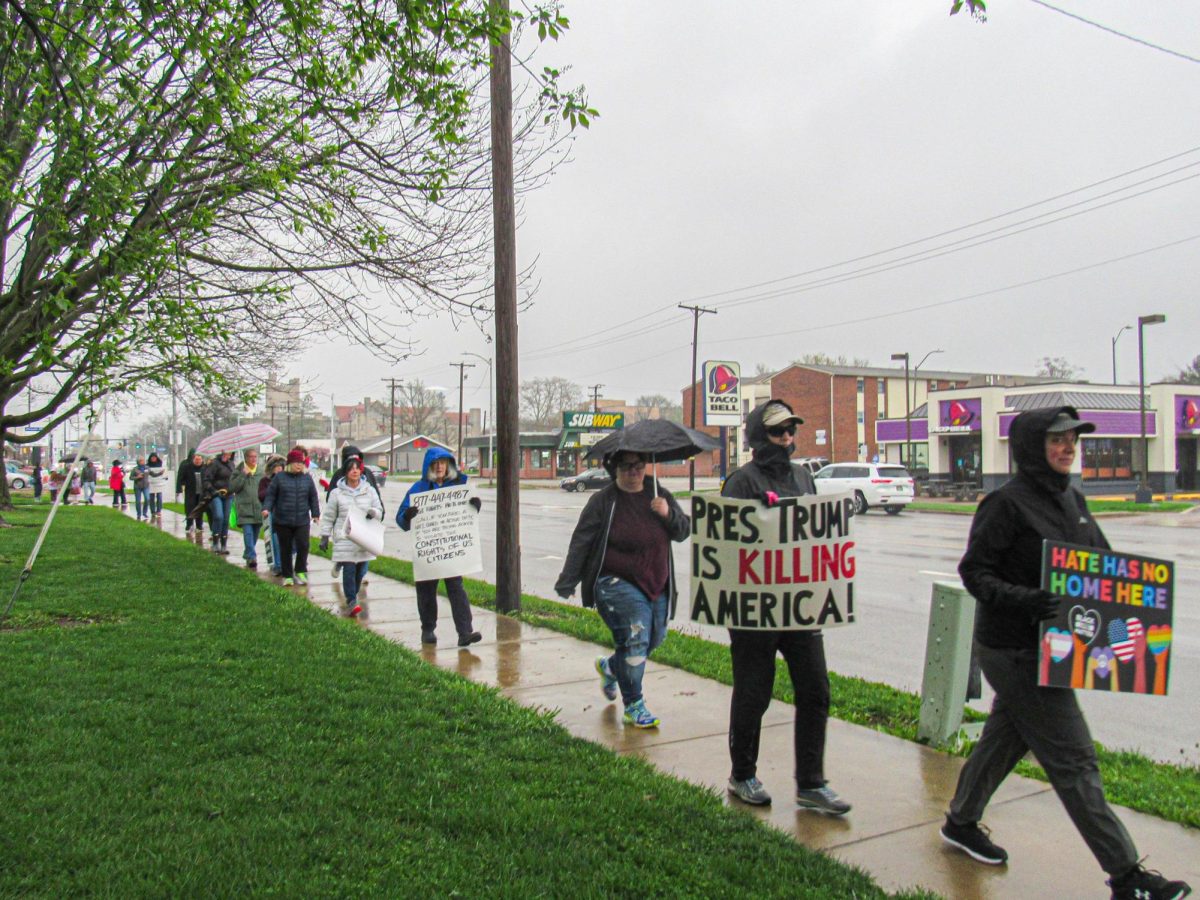 Over 140 protestors from Charleston's community showed up for the Hands Off! protest Saturday protesting the actions of the Trump administration.