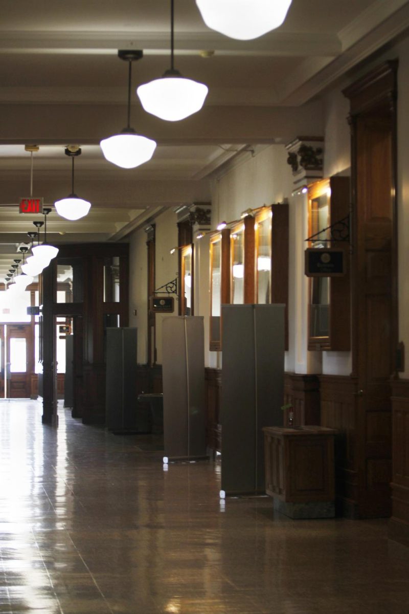 [Thumbnail] Eastern's Old Main was quiet Thursday morning while educators who had left the office to strike picketed outside.